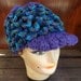 Crochet Hat Women Hat - CROCODILE Stitch Womens Newsboy Hat in Purple and Peacock Ombre - Crochet Womens Hat - Custom Order