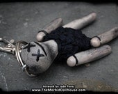 Dead Doll Keychain - Car Mirror Ornament - Blue/Grey