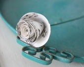 paper rose flowers. repurposed sheet music. small. set of 5