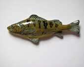 Ceramic fish art Perch Number 3 decorative wall hanging.