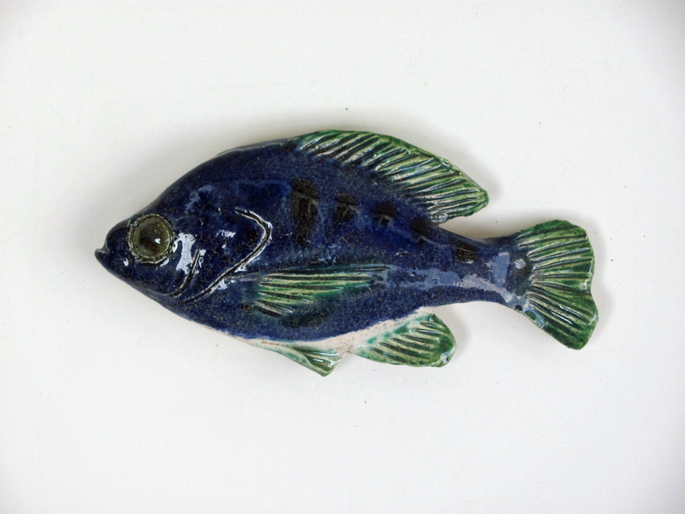 Ceramic fish art sunfish decorative wall hanging