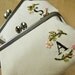 Custom personalized linen purse with floral embroidery