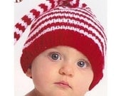 SALE 6 to 12 month baby Boy Girl Hat PHoTO ProP MuNCHKiN Long Tail Stocking Cap Unigender CHRiSTMaS Red White PiCk Any CoLors Knit to Order