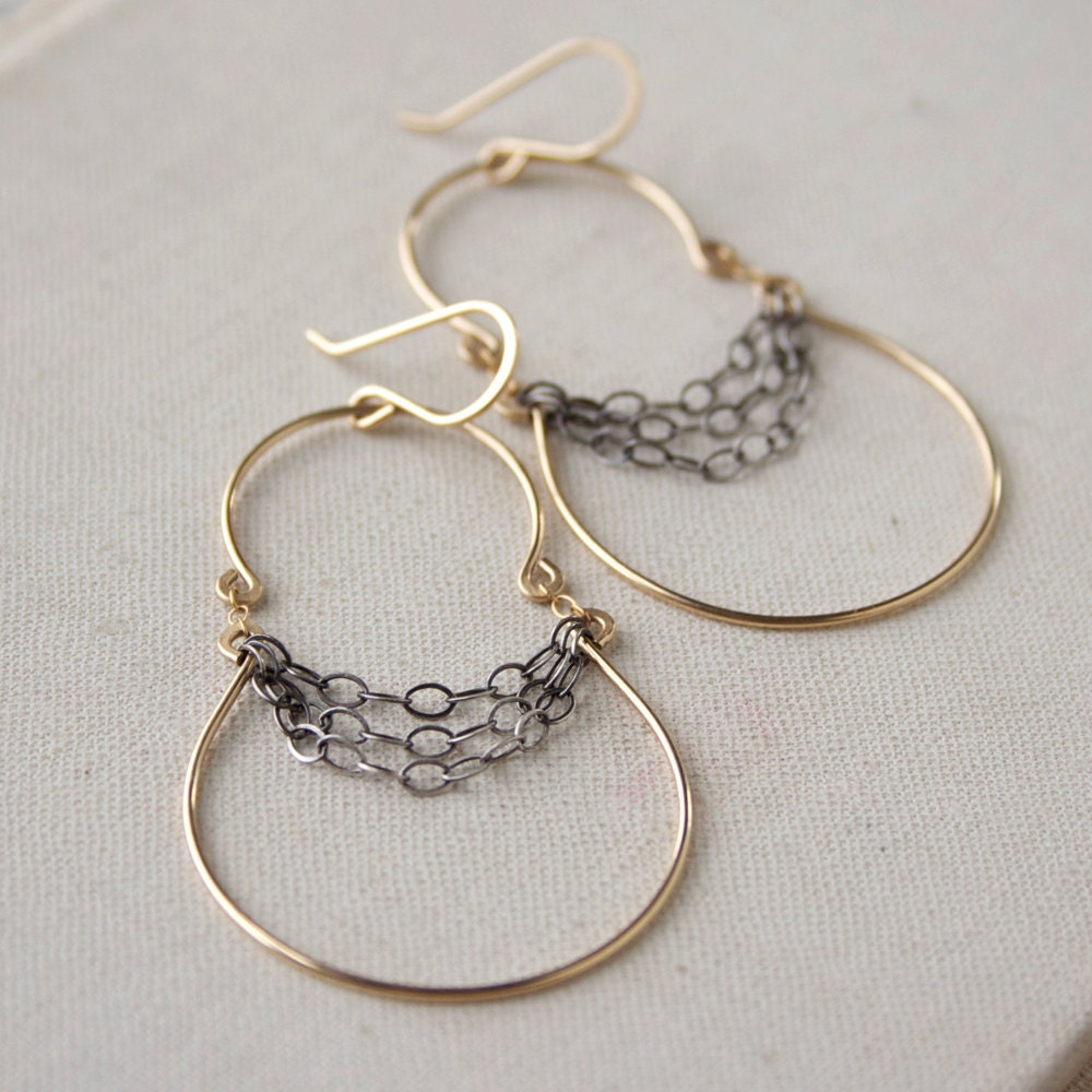 Tilde Earrings- sterling silver, goldfill.