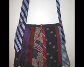 Tie purse made from upcycled mens ties
