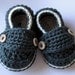 Crochet Baby Booties Organic Cotton Little Button Loafers You Choose size and color