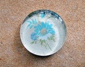 Vintage Wallpaper Paperweight Blue