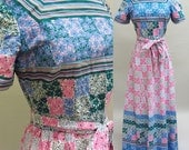 POSH By Jay Anderson, Vintage Maxi Dress, Floral Patchwork