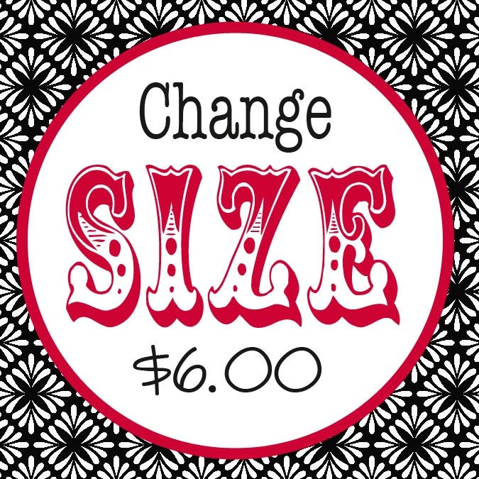 Size Change Charge Invitations/Items Purchased - Print By You  - by girlsatplay Etsy girls at play