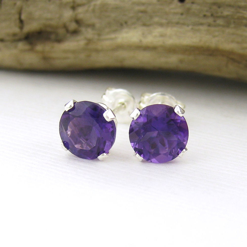 February Birthstone Stud Earrings