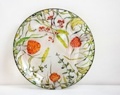 Glass Dinner Plate - Fall Berries and Shrooms Collection - made to order