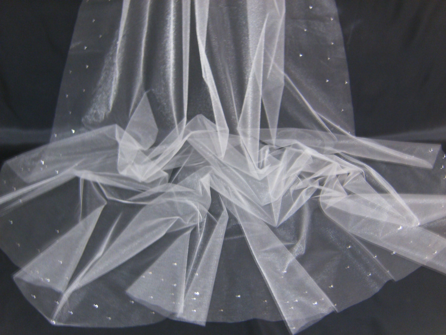 CHERI III a Swarovski Crystal Rhinestone Edged 125 Inch Long Cathedral Length Shimmer Veil