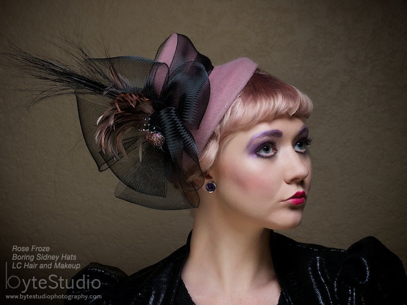 Hat Wool Hat Mini Top Hat Fascinator - Gossamer