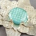 Turquoise Dichroic Glass and Sterling Silver Flower Pendant