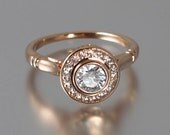 Moissanite THE SECRET DELIGHT 14k rose gold engagement ring