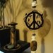 SALE, Peace Suncatcher, Glass Sculpture, Vintage Crystal, Mobile, Ornament, Suncatcher, Hand Painted