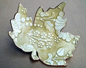 Ceramic Leaf Soap Dish Spoon Rest Anything Dish  Mustard Yellow