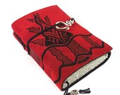 Flame, Leather Journal, Handmade, Suede, Diary