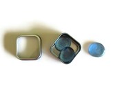3 Glass Gems Light Blue Large in Can Box