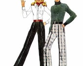 SALE Womens Straight Leg Cuffed Pants 1970s Simplicity 5327 Vintage Sewing Pattern Size 14 Waist 28