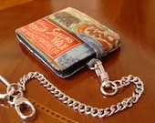Slim biker wallet - Retro wallet - 7 pocket bifold - chain wallet - billfold - water resistant lining - vegan