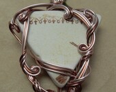 Brown and White Sea China Necklace with Rose Gold and Antiqued Copper Wire