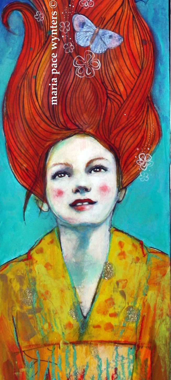 The Wonder Of It- Original mixed media painting by Maria Pace-Wynters