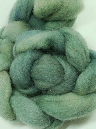 SALE Hand Dyed Corriedale Cross Silver Dollar Semi Solid Light Complex Color