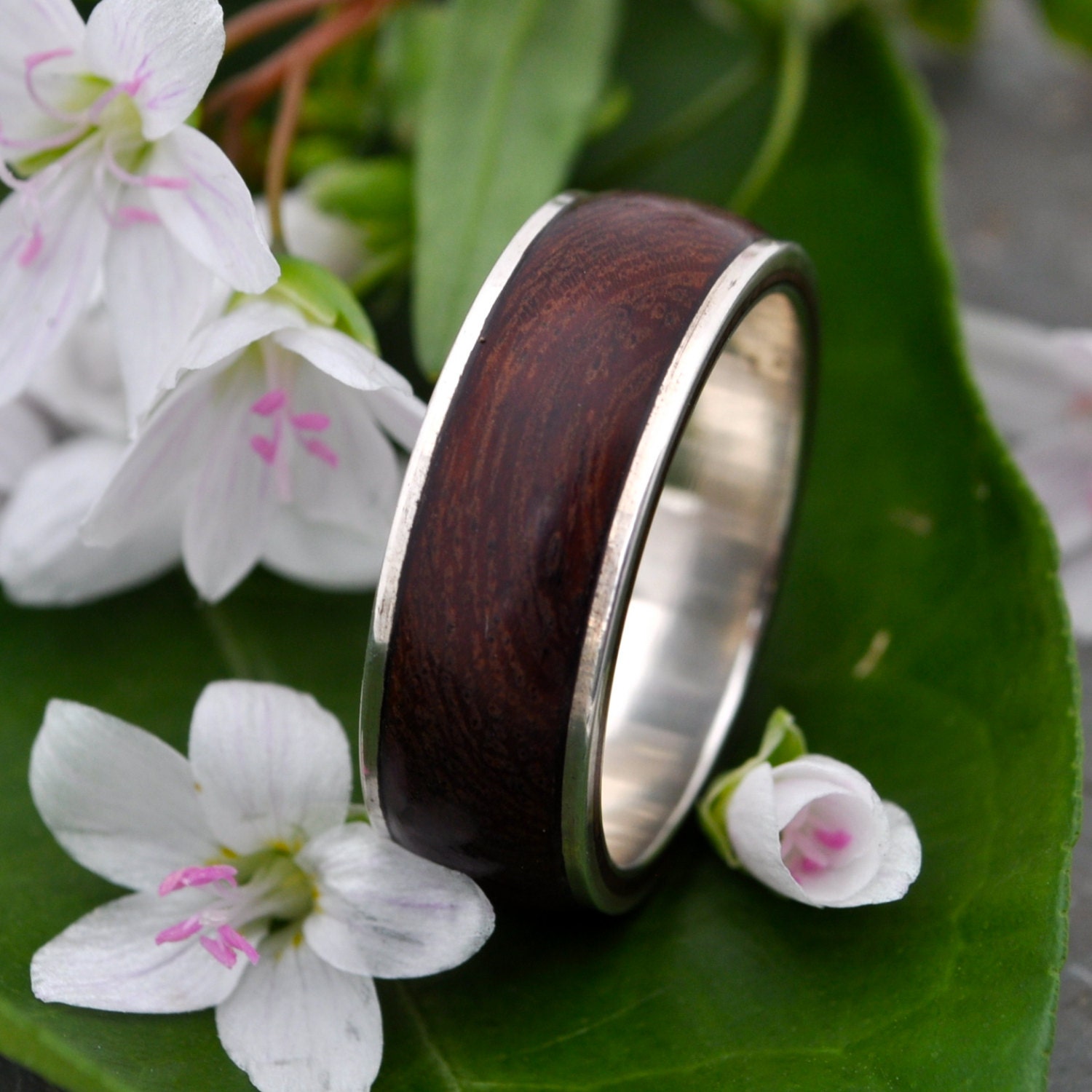 Tierra Guapinol Wood Ring - handmade wood ring with recycled sterling