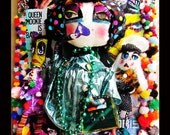 GLITORIS dolls on wood 2feet by 3 feet handsewn queer nightlife