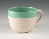 Mug - Porcelain Groove Mug in Mint Green