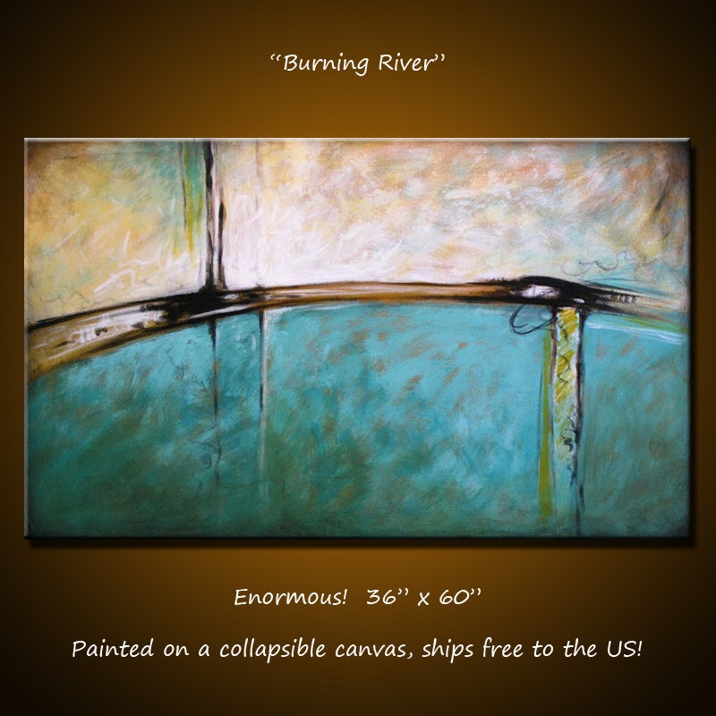 Amy Giacomelli Abstract Paintings Original Extra Large Contemporary ... 36" x 60" ... Burning River, Free US shipping