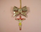 Crucifix Bow Necklace