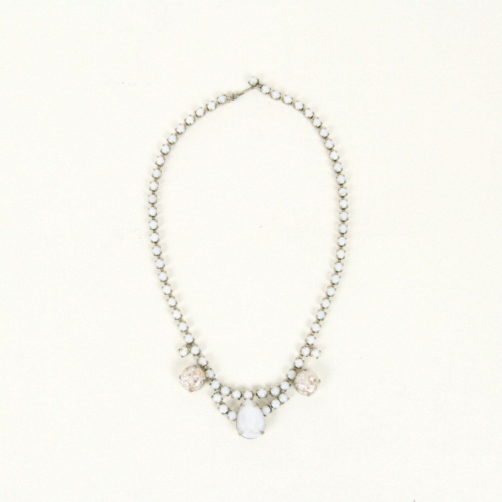 Snow Sparkle Tear Drop Bridal Necklace