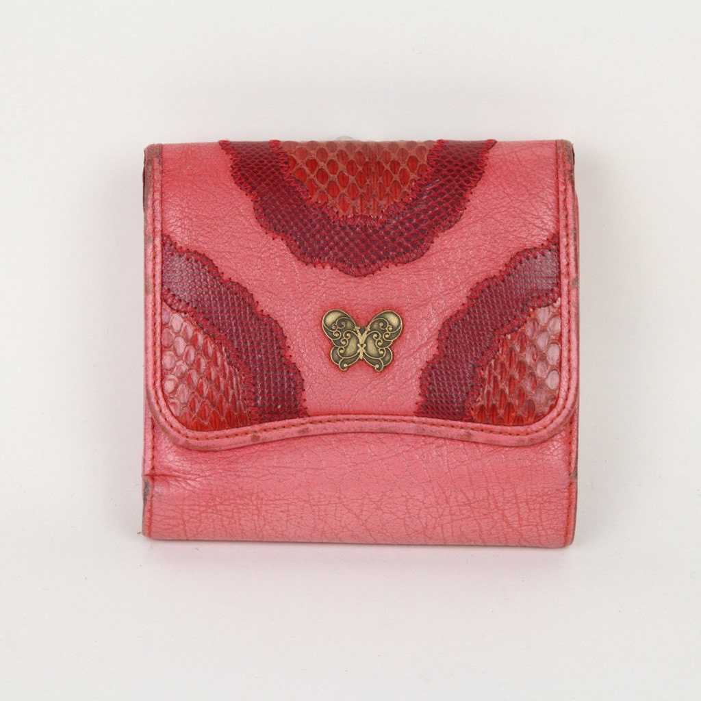 Pink Leather Wallet by Anna Sui