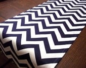 Table Runner Navy and White Zig Zag 13X72