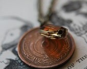 Copper Necklace with Vintage Coin and Swarovksi Crystal