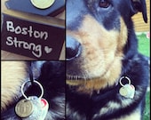 Dog Tag Boston MA Vintage Subway T Token - Simple Pet Brass Accessory for Collar - Massachusetts MASS Love that Dirty Water - MBTA