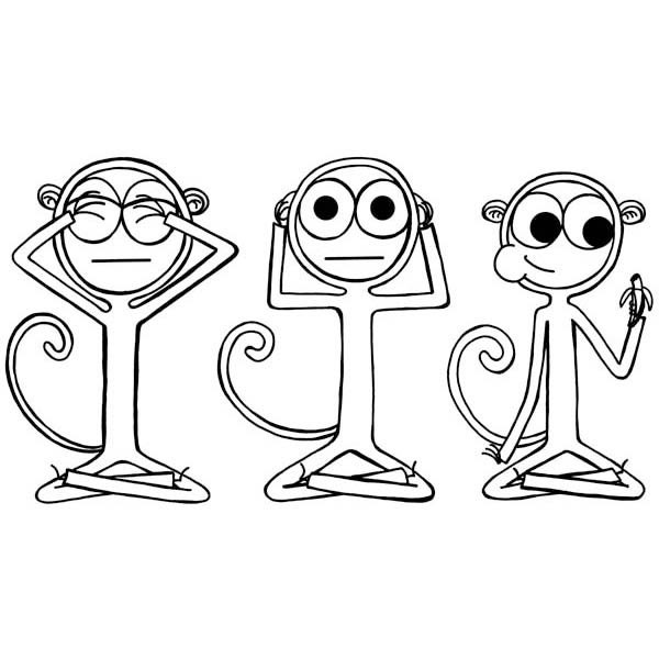 Monkeys - See No Evil Hear No Evil Mmm Banana Monkey