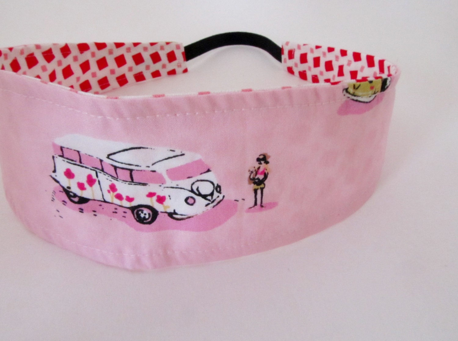 Reversible Headband Summer Camp Out - Pink