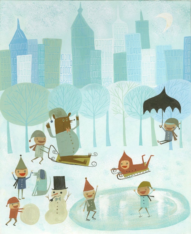 Winter in NYC.   Limited edition 11x14 print by Matte Stephens.