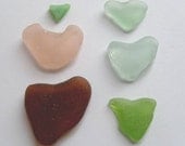 SEAGLASS HEARTS Multiple Colors and Sizes from Lake Erie Beach Glass LEbg