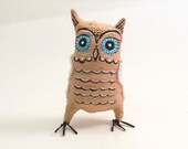 Spun Cotton Vintage Style Pink Horned Owl OOAK