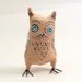 Spun Cotton Vintage Style Pink Horned Owl OOAK