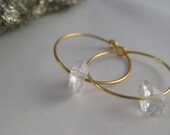 Herkimer Diamond Hoop Earrings - S