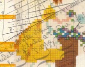 Small, One-of-a-Kind, Handmade Collage: Woman in a Yellow Dress