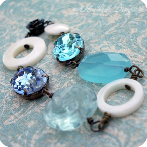 Something Blue: multi media hand wired charm bracelet
