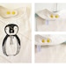 penguin baby bib made with organic cotton and flannel.