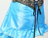 SALE-Sky Blue Mini Length Stagecoach Skirt