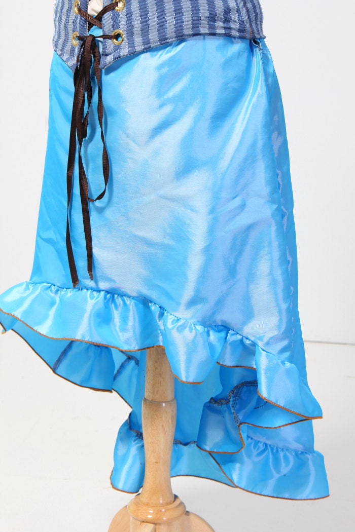 SALE-Sky Blue Knee Length Stagecoach Skirt
